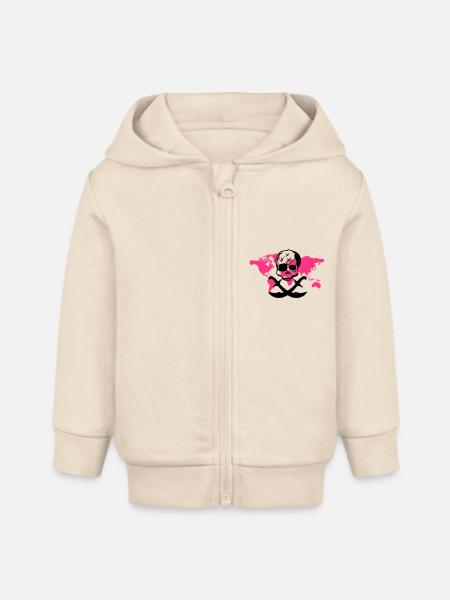 surfpirat - Baby Organic Kapuzenjacke Baby Connector von Stanley/Stella - Natur