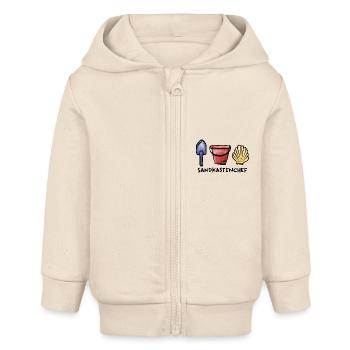 Sandkasten Chef / Spielzeug / Spielplatz / Sommer - Baby Organic Kapuzenjacke Baby Connector von Stanley/Stella - Natur - Vorne