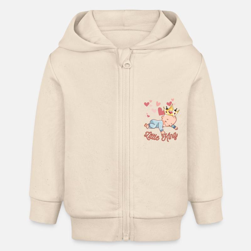 Petit Roi - Veste à capuche bébé bio Stanley/Stella - écru doux