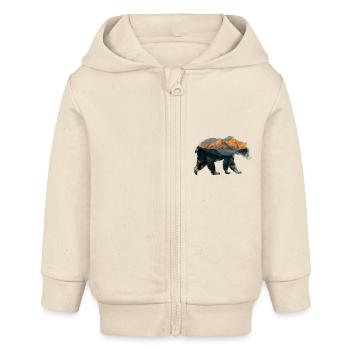 Montagne des Ours - Veste à capuche bébé bio Stanley/Stella - écru doux - Devant
