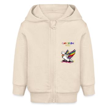 Vibrant Pride Dove : un symbole de paix et de LGBTQ+ - Veste à capuche bébé bio Stanley/Stella - écru doux - Devant