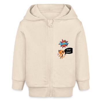 Bäm und nun? - Baby Organic Kapuzenjacke Baby Connector von Stanley/Stella - Natur - Vorne