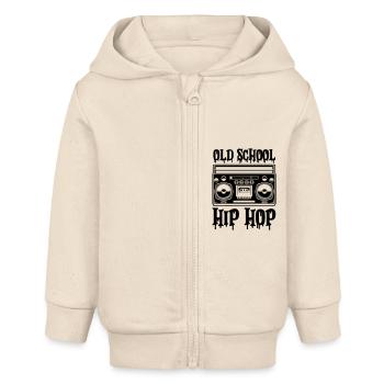 Ghettoblaster Old School Hip Hop - Baby Organic Zip-up Hoodie by Stanley/Stella - soft Ecru - Front