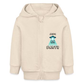 Alien on Earth - Baby Organic Kapuzenjacke Baby Connector von Stanley/Stella - Natur - Vorne
