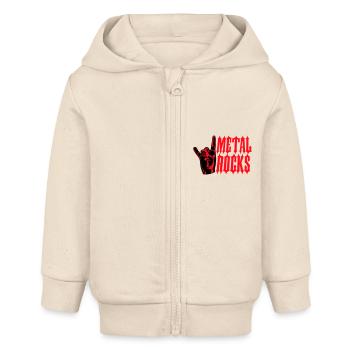 Heavy Metal Rocks Hard Rock Musique Texte Disant Logo - Veste à capuche bébé bio Stanley/Stella - écru doux - Devant