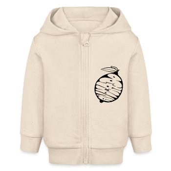 Avocat-Citron Graff (stencil) - Veste à capuche bébé bio Stanley/Stella - écru doux - Devant