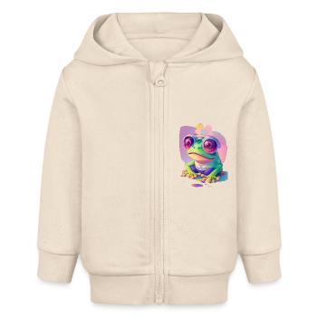 crazy Frog - Baby Organic Kapuzenjacke Baby Connector von Stanley/Stella - Natur - Vorne