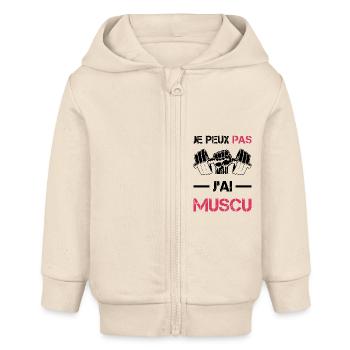 I can't I have MUSCU - Bodybuilding - Baby Organic Kapuzenjacke Baby Connector von Stanley/Stella - Natur - Vorne