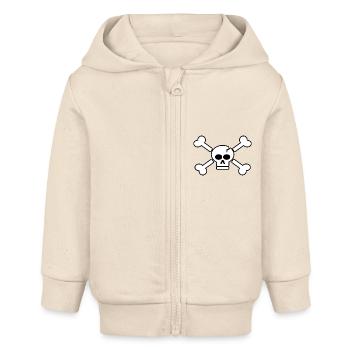 Saké de pirate - Veste à capuche bébé bio Stanley/Stella - écru doux - Devant