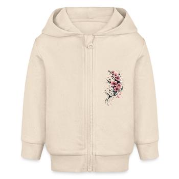 Jardin de fleurs Jardinier Cadeau - Veste à capuche bébé bio Stanley/Stella - écru doux - Devant