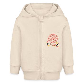 Made in GermanyMadStamp Design avec étoiles et drapeau - Veste à capuche bébé bio Stanley/Stella - écru doux - Devant