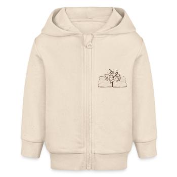 Writing strengthens - Baby Organic Zip-up Hoodie by Stanley/Stella - soft Ecru - Front