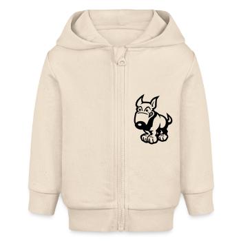 comic_dog - Baby Organic Zip-up Hoodie by Stanley/Stella - soft Ecru - Front