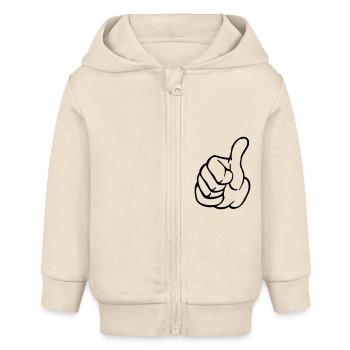 Daumen hoch - Baby Organic Kapuzenjacke Baby Connector von Stanley/Stella - Natur - Vorne