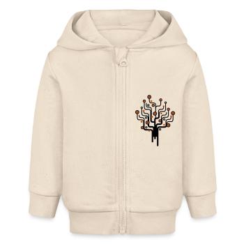 baum2_2f - Baby Organic Kapuzenjacke Baby Connector von Stanley/Stella - Natur - Vorne