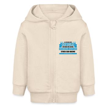 Lustiger Stock-Car-Racing Spruch - Baby Organic Kapuzenjacke Baby Connector von Stanley/Stella - Natur - Vorne
