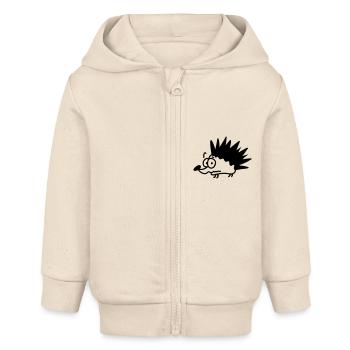 ängstlicher Igel - line - Baby Organic Kapuzenjacke Baby Connector von Stanley/Stella - Natur - Vorne