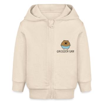 Grosser Bär - Baby Organic Kapuzenjacke Baby Connector von Stanley/Stella - Natur - Vorne