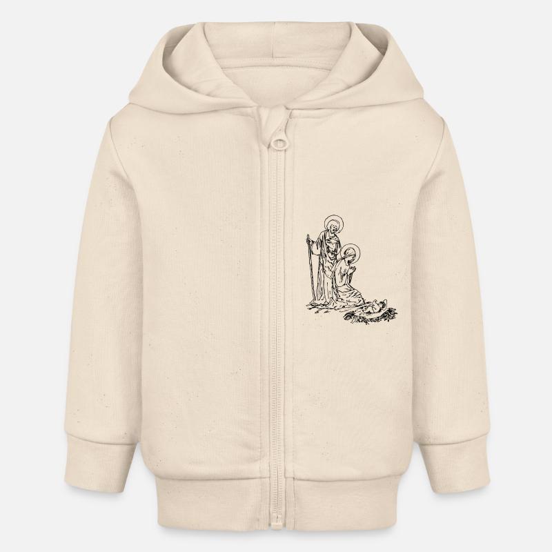 chrétien - Veste à capuche bébé bio Stanley/Stella - écru doux