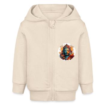 T-shirt Sérénité Bouddha Marque Vibration Positive - Veste à capuche bébé bio Stanley/Stella - écru doux - Devant