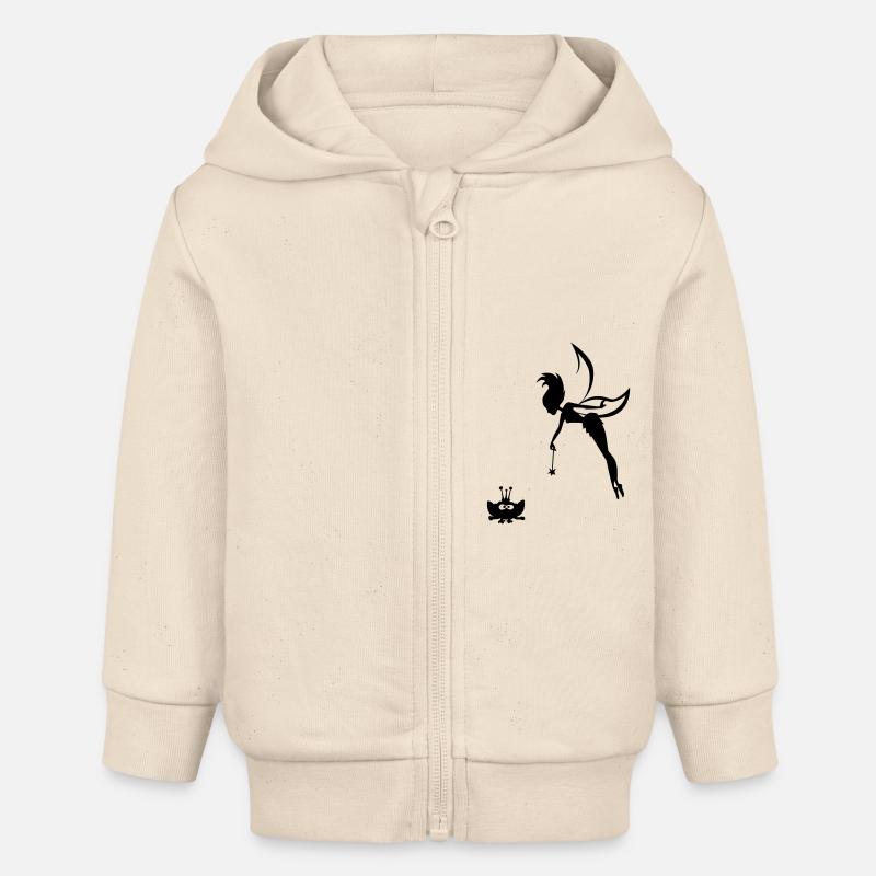 un souhait gratuitement - Veste à capuche bébé bio Stanley/Stella - écru doux