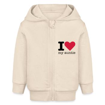 I Love My Auntie - Baby Organic Kapuzenjacke Baby Connector von Stanley/Stella - Natur - Vorne