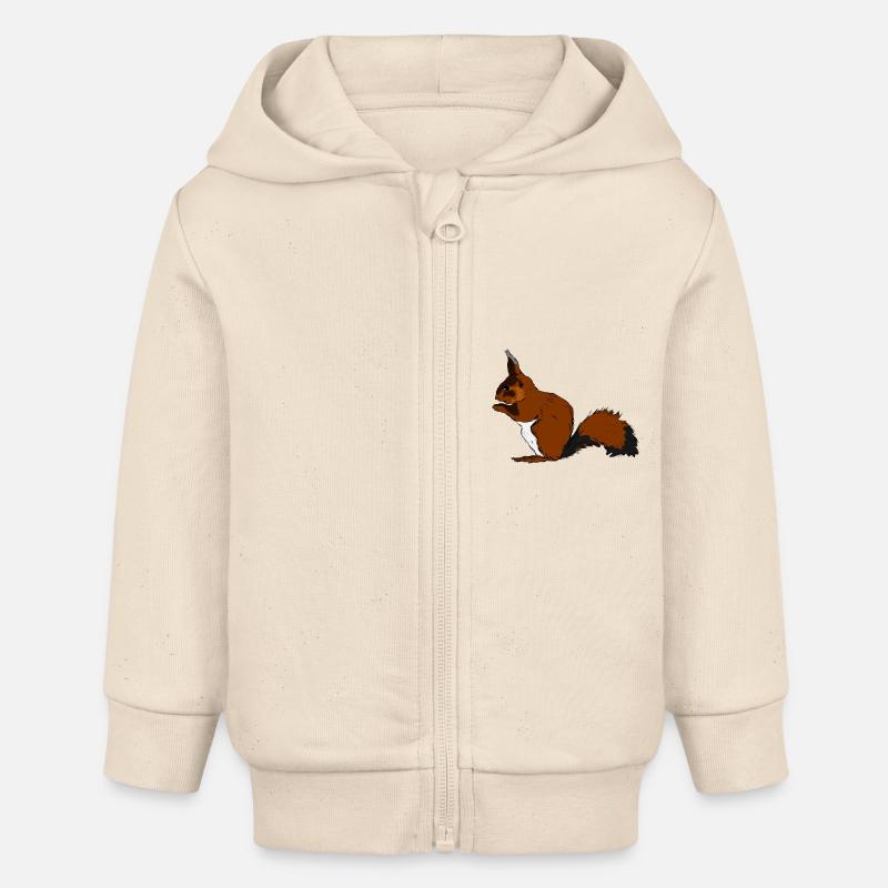 squirrel28 - Veste à capuche bébé bio Stanley/Stella - écru doux