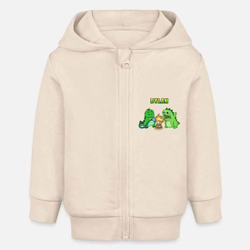 Dylan cadeau d'anniversaire - Veste à capuche bébé bio Stanley/Stella - écru doux