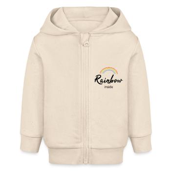 Rainbow inside - Baby Organic Kapuzenjacke Baby Connector von Stanley/Stella - Natur - Vorne
