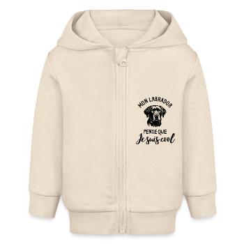 Labrador sport canin - Veste à capuche bébé bio Stanley/Stella - écru doux - Devant