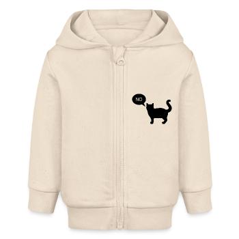 Le chat dit non - Veste à capuche bébé bio Stanley/Stella - écru doux - Devant