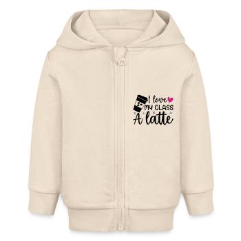 Lehrer Valentinstag - Ich liebe meinen Latte der Klasse A - Baby Organic Kapuzenjacke Baby Connector von Stanley/Stella - Natur - Vorne