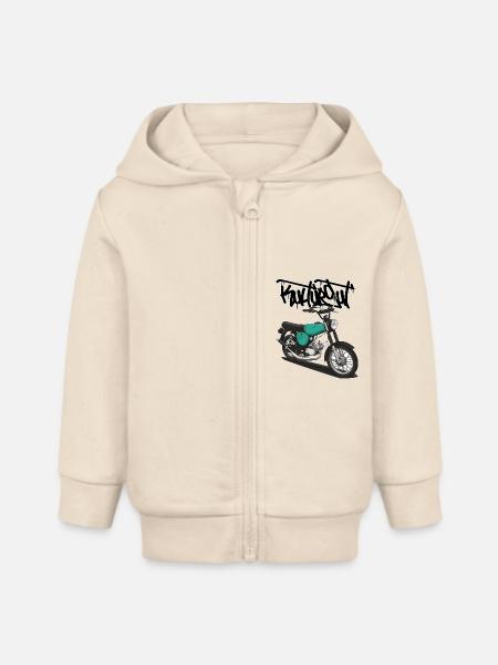 S51 (türkis) // Illustration - Baby Organic Kapuzenjacke Baby Connector von Stanley/Stella - Natur