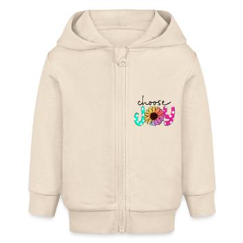 choose joy - Baby Organic Kapuzenjacke Baby Connector von Stanley/Stella - Natur - Vorne