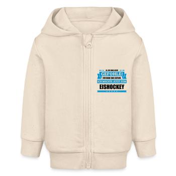Lustiger Eishockey Spruch - Baby Organic Kapuzenjacke Baby Connector von Stanley/Stella - Natur - Vorne