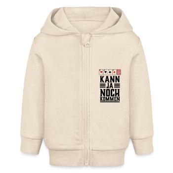 Poker chemise, peut encore venir - Veste à capuche bébé bio Stanley/Stella - écru doux - Devant