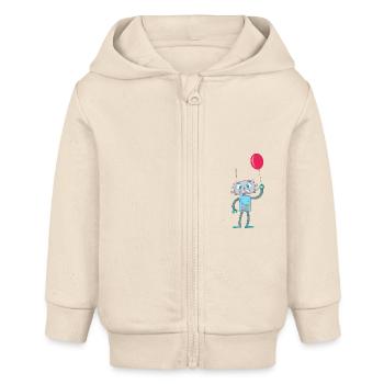 Nette Roboter scherzt T-Stücke - Baby Organic Kapuzenjacke Baby Connector von Stanley/Stella - Natur - Vorne