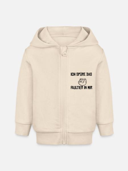 Ich spüre das Faultier - Baby Organic Kapuzenjacke Baby Connector von Stanley/Stella - Natur