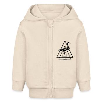 Flamingo. - Baby Organic Zip-up Hoodie by Stanley/Stella - soft Ecru - Front