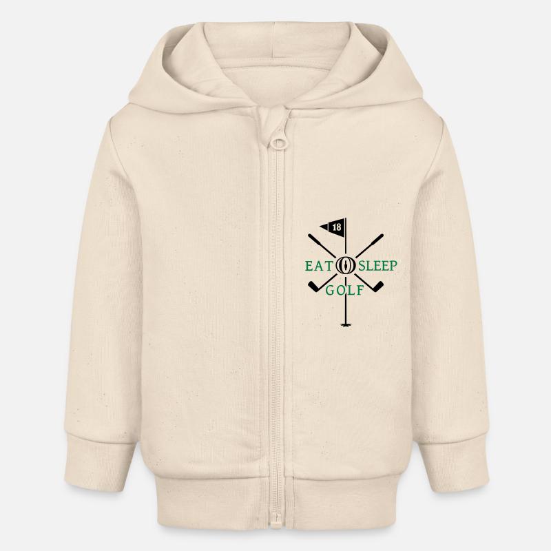 Eat Sleep Golf (2c) - Veste à capuche bébé bio Stanley/Stella - écru doux