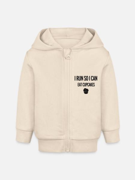 Cupcakes - Baby Organic Kapuzenjacke Baby Connector von Stanley/Stella - Natur
