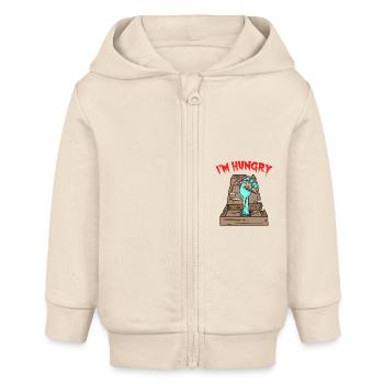 Zombie Pizza Ich habe Hunger - Baby Organic Kapuzenjacke Baby Connector von Stanley/Stella - Natur - Vorne