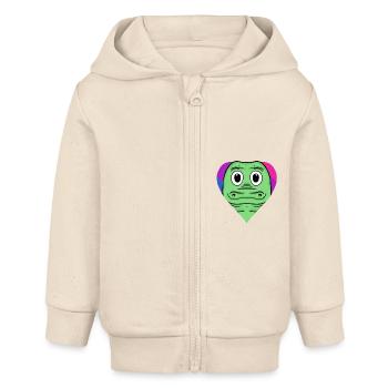 Bisexuell Krokodil Geschenk - Baby Organic Kapuzenjacke Baby Connector von Stanley/Stella - Natur - Vorne