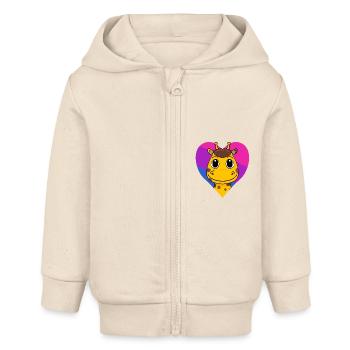 Bisexuell Giraffe Geschenk - Baby Organic Kapuzenjacke Baby Connector von Stanley/Stella - Natur - Vorne