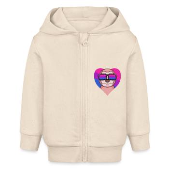 Bisexuell Faultier Geschenk - Baby Organic Kapuzenjacke Baby Connector von Stanley/Stella - Natur - Vorne