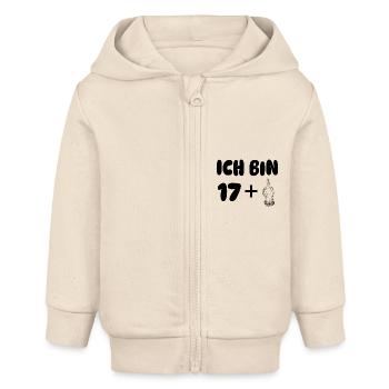 Ich bin18 - Baby Organic Kapuzenjacke Baby Connector von Stanley/Stella - Natur - Vorne