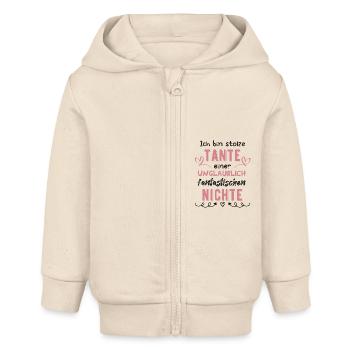 Stolze Tante von Nichte - Baby Organic Kapuzenjacke Baby Connector von Stanley/Stella - Natur - Vorne