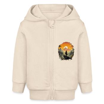 Hiking Adventure Hiking Mountains Hiking Camping - Baby Organic Zip-up Hoodie by Stanley/Stella - soft Ecru - Front