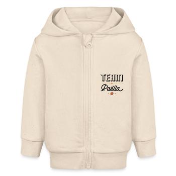 Team Paella - Für Paella-Esser - Baby Organic Kapuzenjacke Baby Connector von Stanley/Stella - Natur - Vorne