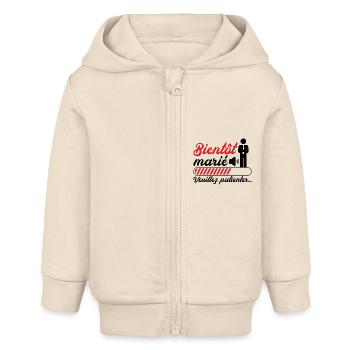 Bald heiraten Bitte warten - Baby Organic Kapuzenjacke Baby Connector von Stanley/Stella - Natur - Vorne